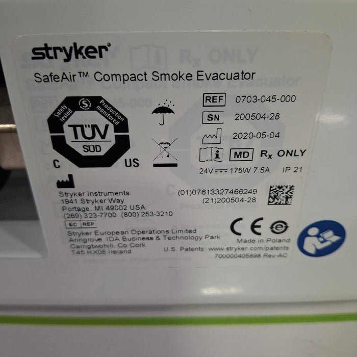 Stryker SafeAir Compact Smoke Evacuator