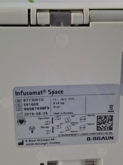 B. Braun Infusomat Space w/AC Adapter Infusion Pump