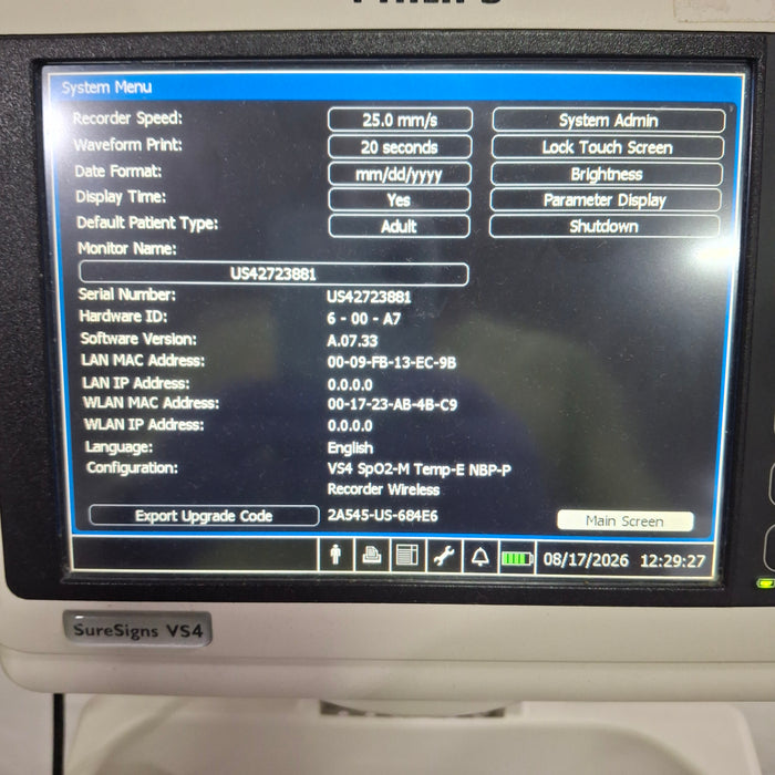 Philips SureSigns VS4 Vital Signs Monitor