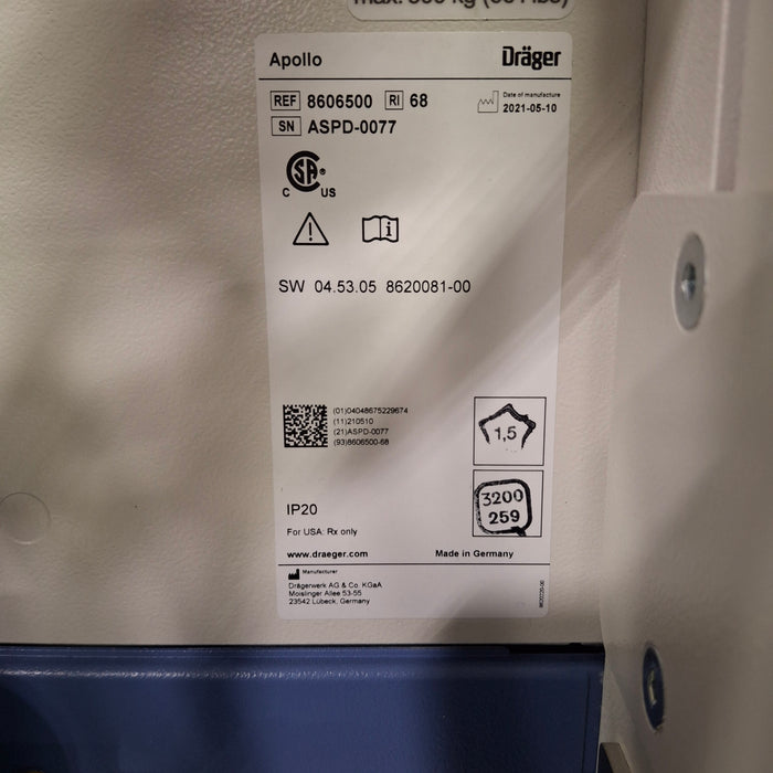 Draeger Medical Apollo Anesthesia Machine