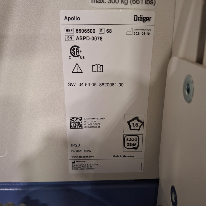 Draeger Medical Apollo Anesthesia Machine