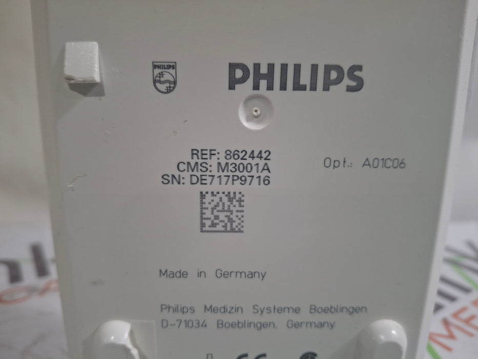 Philips M3001A-A01C06 Fast SpO2, NIBP, ECG, Temp, IBP MMS Module