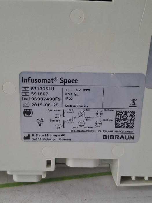 B. Braun Infusomat Space w/AC Adapter Infusion Pump