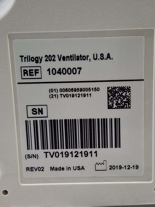 Respironics Trilogy 202 Ventilator