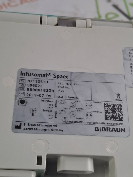 B. Braun Infusomat Space w/Pole Clamp & AC Adapter Infusion Pump