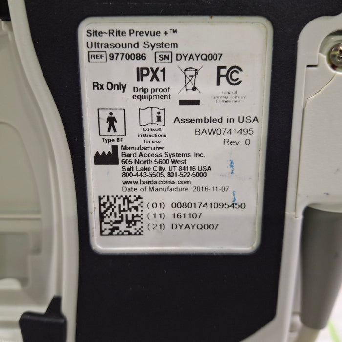 Bard Medical Site Rite Prevue+ Portable Ultrasound
