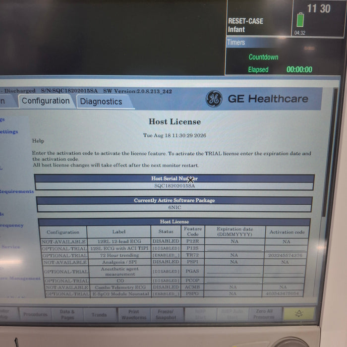 GE Healthcare Carescape B650 Neonatal Care Patient Monitor