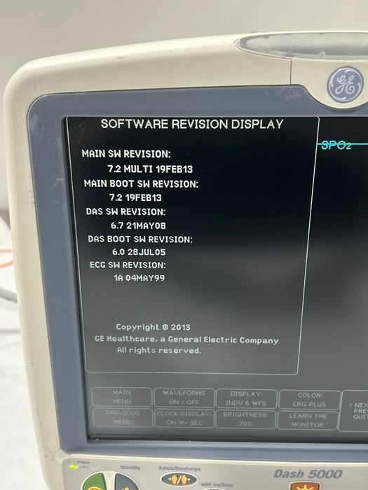 GE Healthcare Dash 5000 - GE/Nellcor SpO2 Patient Monitor