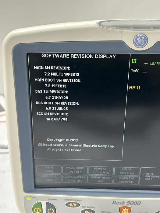 GE Healthcare Dash 5000 - GE/Nellcor SpO2 Patient Monitor
