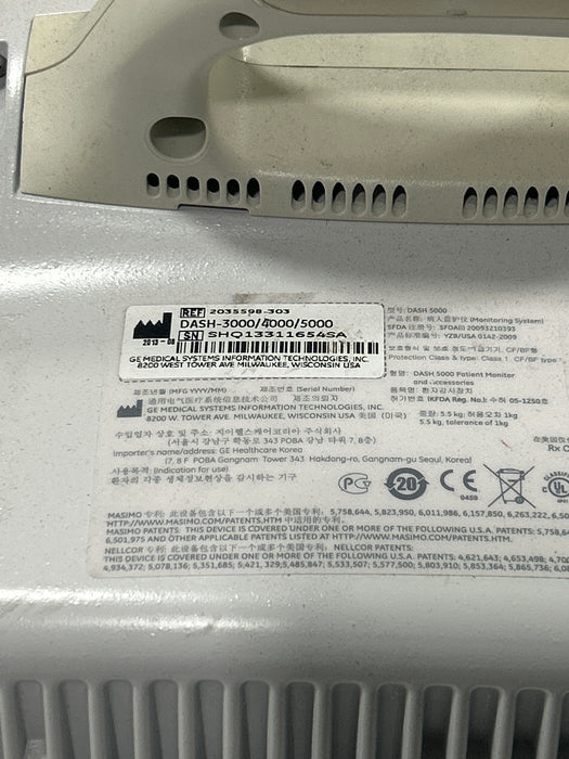 GE Healthcare Dash 5000 - GE/Nellcor SpO2 Patient Monitor