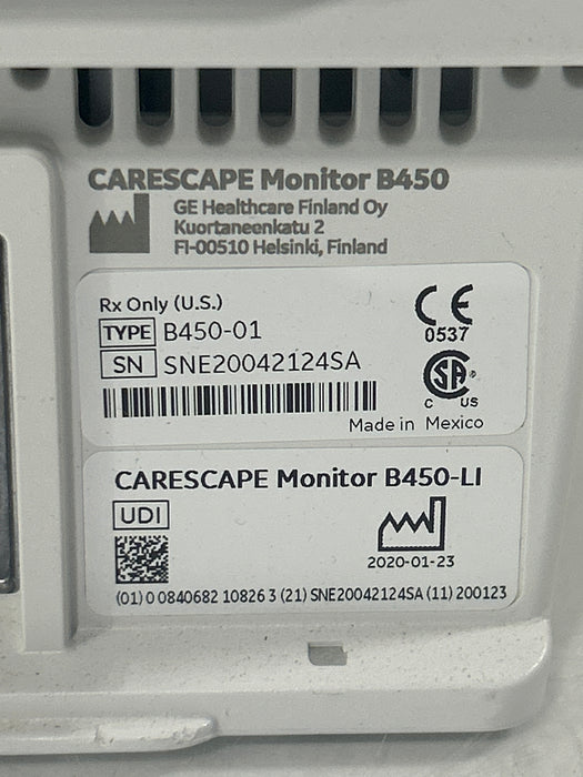 GE Healthcare Carescape B450 Critical Care Patient Monitor