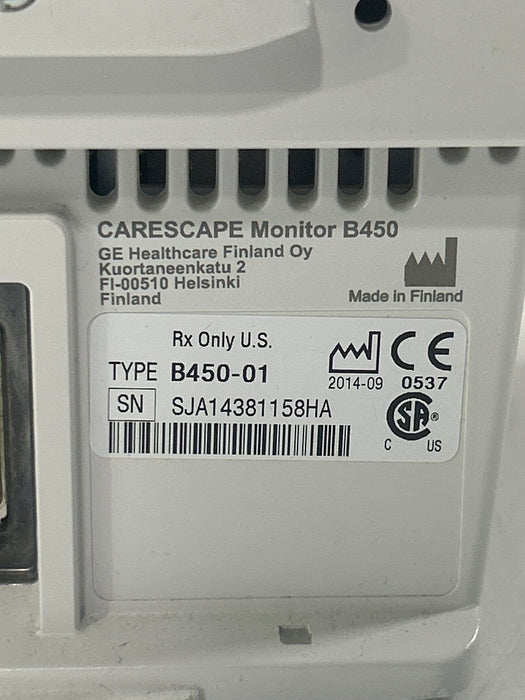 GE Healthcare Carescape B450 Patient Monitor