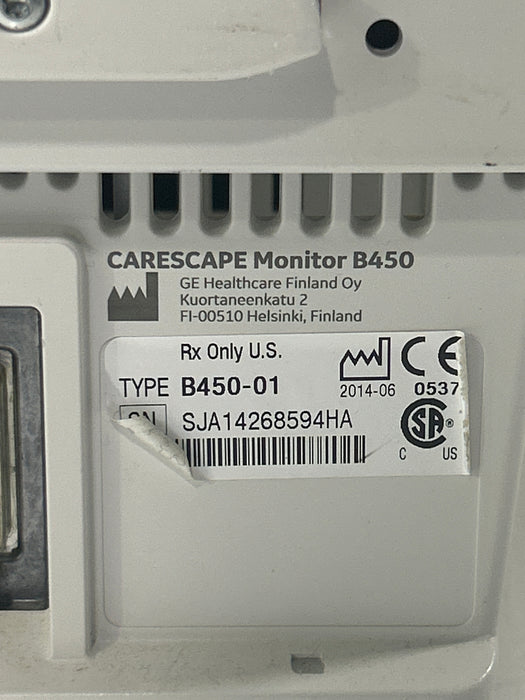 GE Healthcare Carescape B450 Patient Monitor