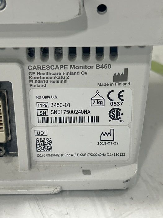 GE Healthcare Carescape B450 Patient Monitor