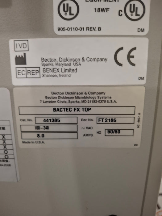 Becton Dickinson Bactec FX Blood Culture System