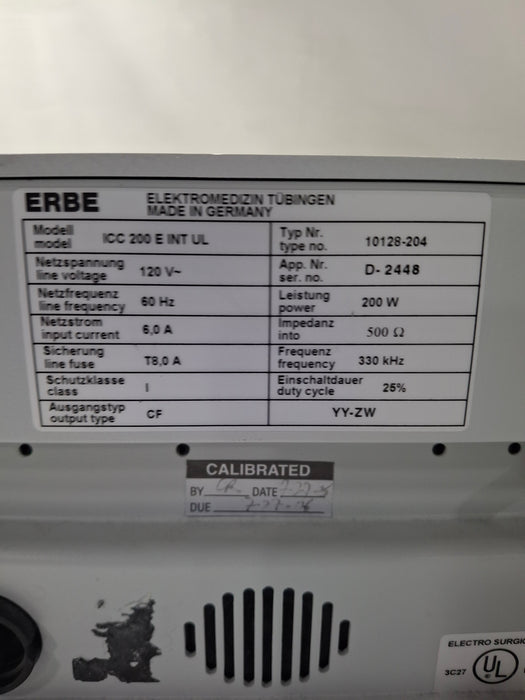 Erbe ICC 200 Electrosurgical Unit