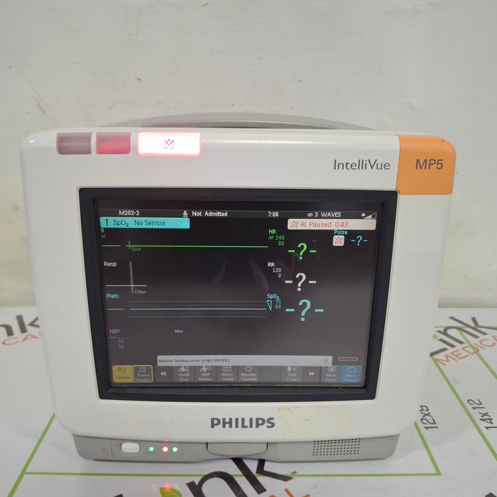Philips Intellivue MP5 - ECG, Fast SpO2, NIBP Patient Monitor