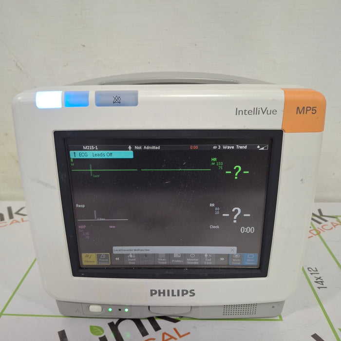 Philips Intellivue MP5 - ECG, Fast SpO2, NIBP Patient Monitor