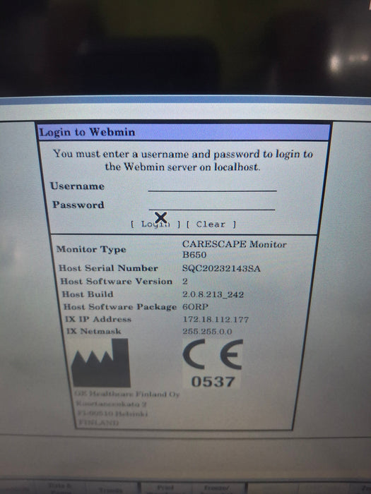GE Healthcare Carescape B650 Anesthesia Care Patient Monitor
