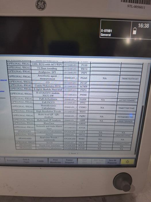 GE Healthcare Carescape B650 Anesthesia Care Patient Monitor
