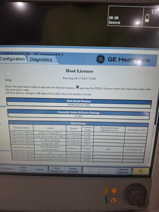 GE Healthcare Carescape B650 Anesthesia Care Patient Monitor