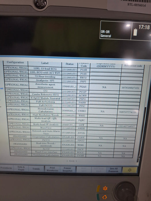 GE Healthcare Carescape B650 Anesthesia Care Patient Monitor