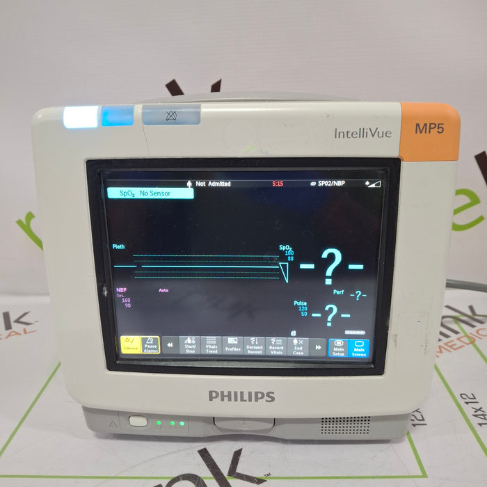 Philips Intellivue MP5 - ECG, Fast SpO2, NIBP Patient Monitor