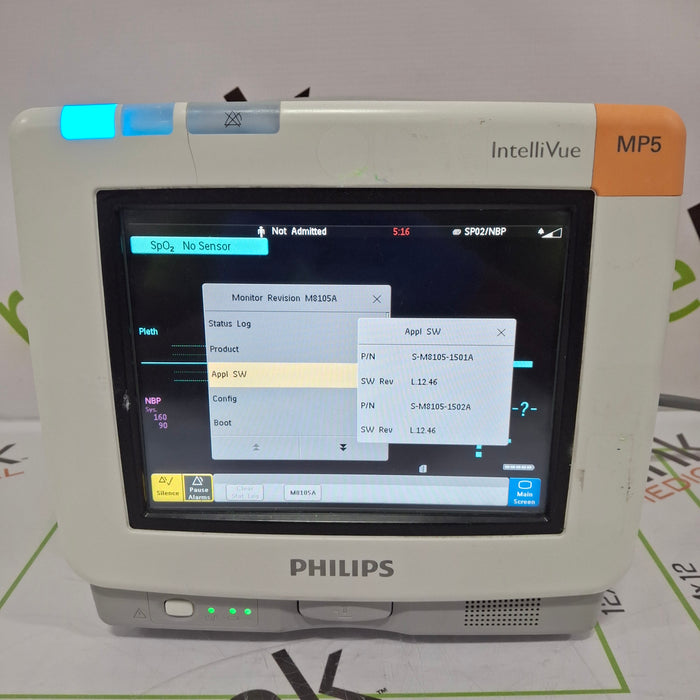 Philips Intellivue MP5 - ECG, Fast SpO2, NIBP Patient Monitor