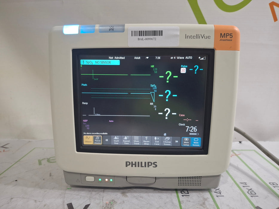Philips MP5 Anesthesia Fast SpO2 ECG, NBP, CO2 Patient Monitor