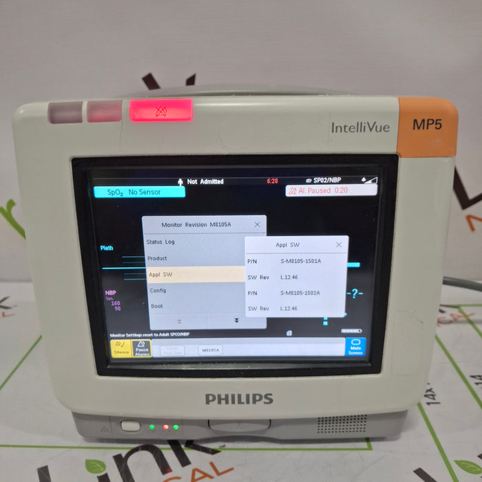 Philips Intellivue MP5 - ECG, Fast SpO2, NIBP Patient Monitor