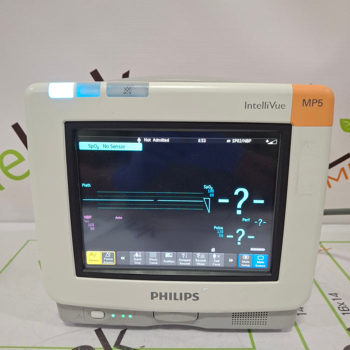 Philips Intellivue MP5 - ECG, Fast SpO2, NIBP Patient Monitor