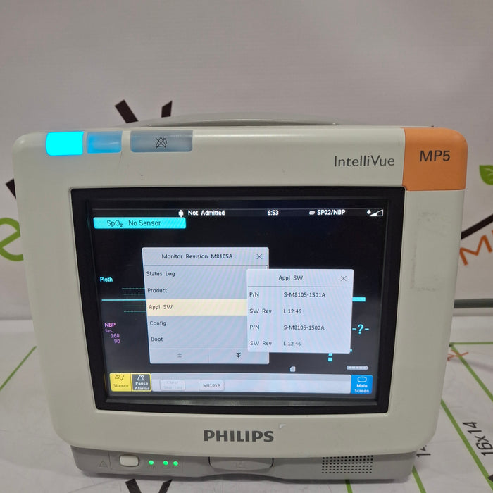 Philips Intellivue MP5 - ECG, Fast SpO2, NIBP Patient Monitor