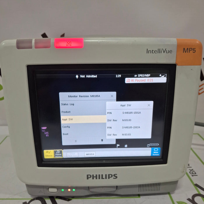 Philips Intellivue MP5 - ECG, Fast SpO2, NIBP Patient Monitor