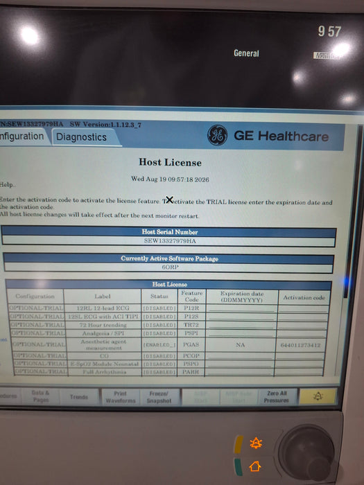 GE Healthcare Carescape B650 Anesthesia Care Patient Monitor