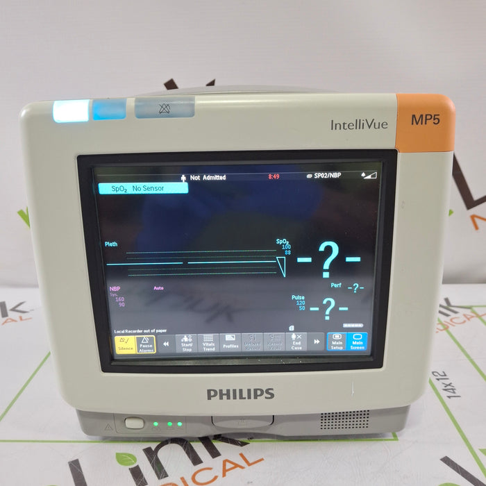 Philips Intellivue MP5 - ECG, SpO2, NBP, CO2 Patient Monitor
