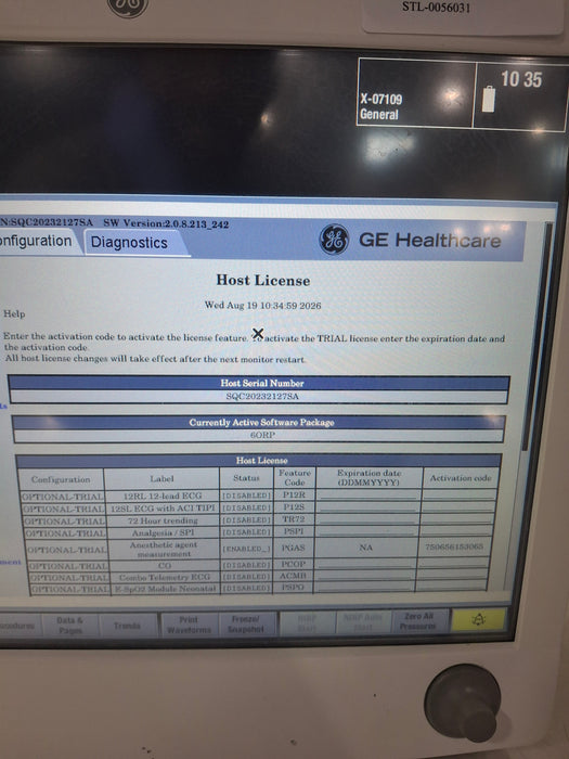 GE Healthcare Carescape B650 Anesthesia Care Patient Monitor