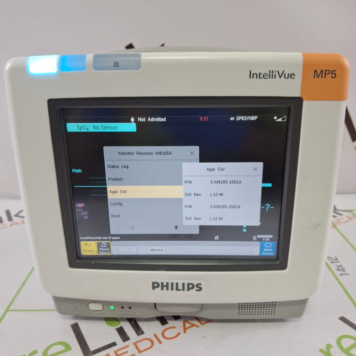 Philips Intellivue MP5 - ECG, Fast SpO2, NIBP Patient Monitor