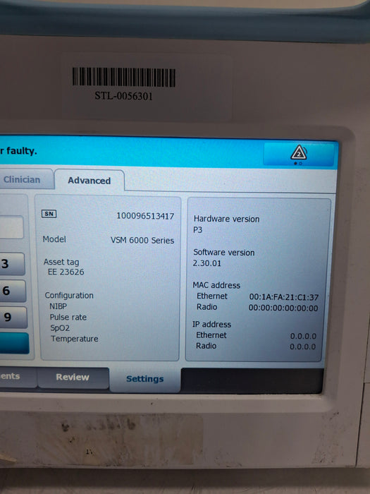 Welch Allyn Connex 6400 64MTXX Vital Signs Monitor