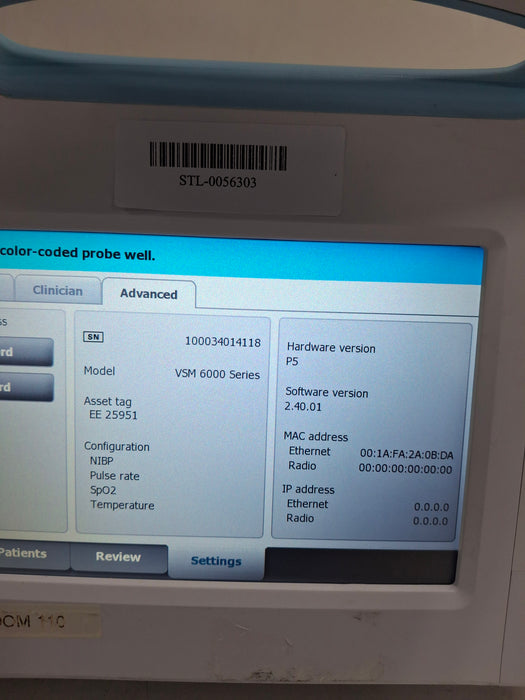 Welch Allyn Connex 6400 64MTXX Vital Signs Monitor