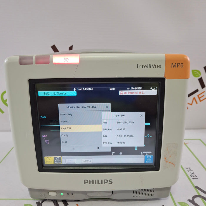 Philips Intellivue MP5 - ECG, Fast SpO2, NIBP Patient Monitor