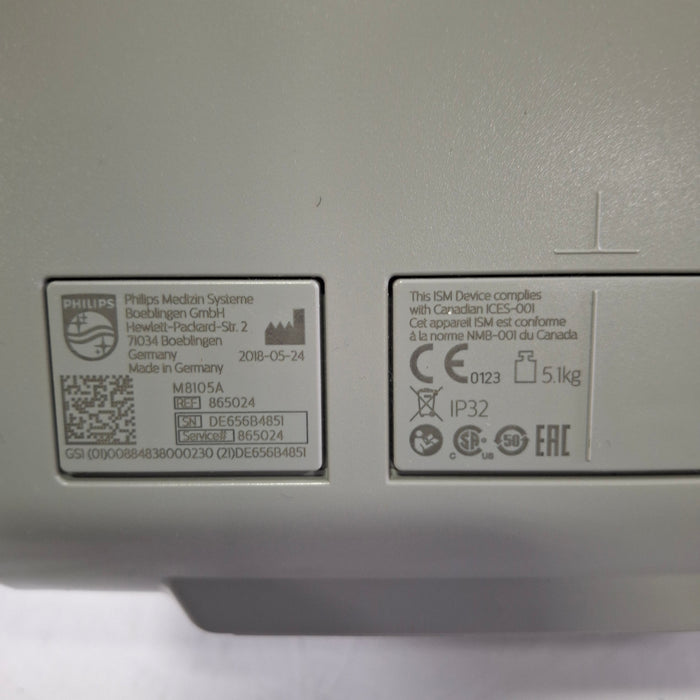 Philips Intellivue MP5 - ECG, Fast SpO2, NIBP Patient Monitor