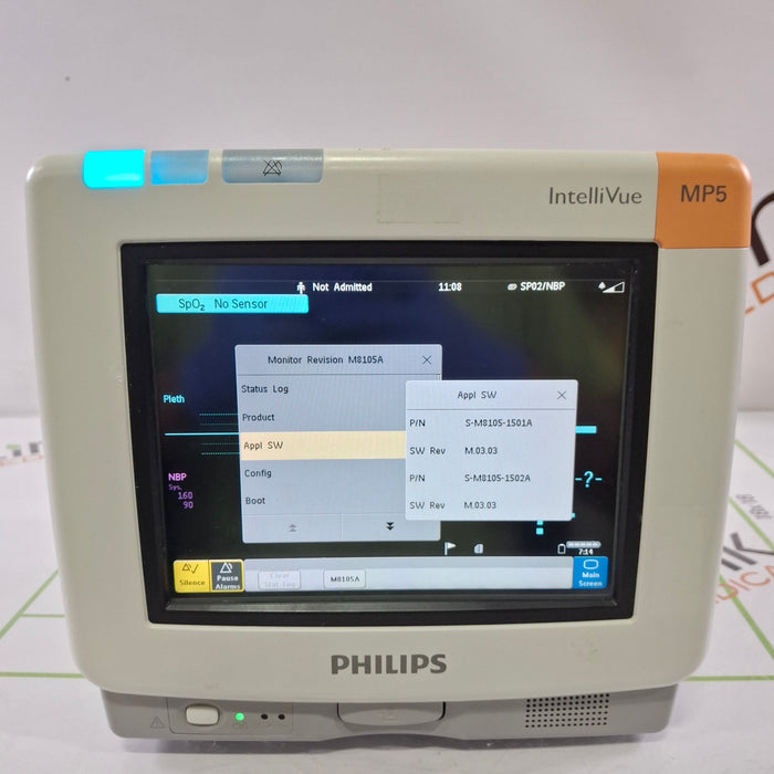 Philips Intellivue MP5 - ECG, Fast SpO2, NIBP Patient Monitor