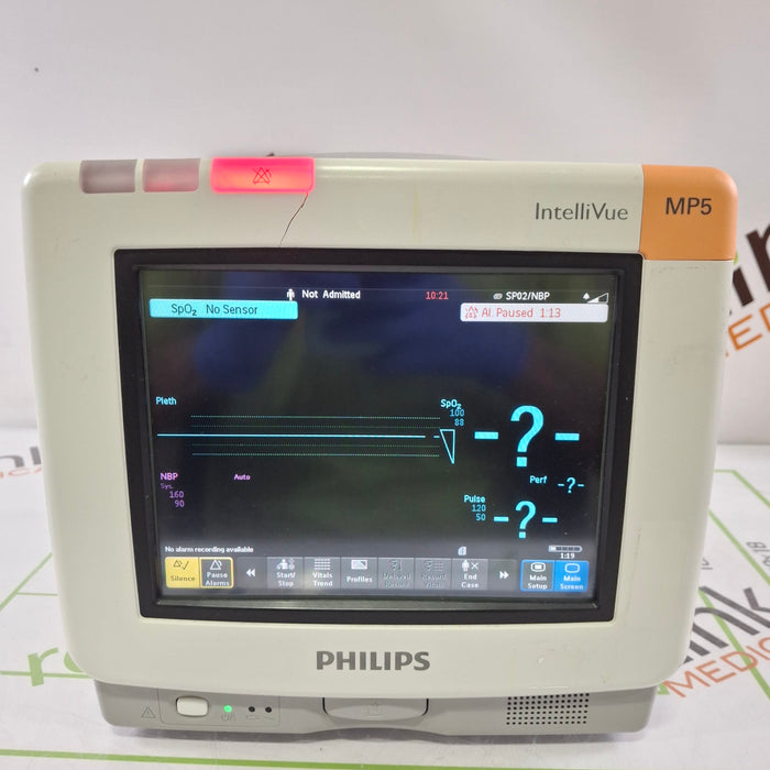Philips Intellivue MP5 - ECG, Fast SpO2, NIBP Patient Monitor