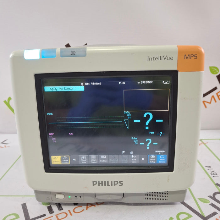 Philips Intellivue MP5 - ECG, Fast SpO2, NIBP Patient Monitor