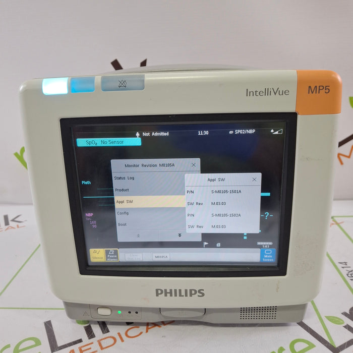 Philips Intellivue MP5 - ECG, Fast SpO2, NIBP Patient Monitor