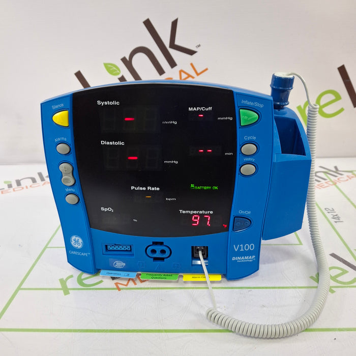 GE Healthcare Dinamap V100 - NIBP, SpO2, Temp Vital Signs Monitor