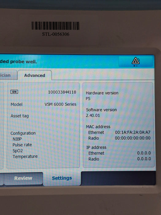 Welch Allyn Connex 6400 64MTXX Vital Signs Monitor