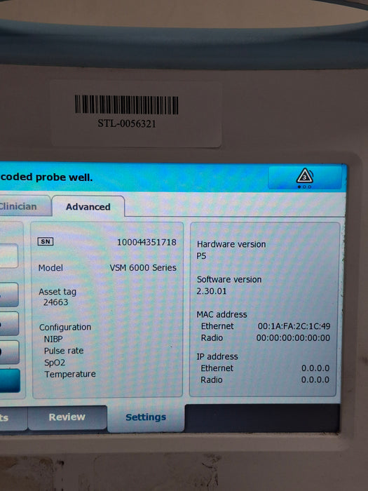 Welch Allyn Connex 6700 67MXTX - Masimo SpO2, SureTemp Vital Signs Monitor