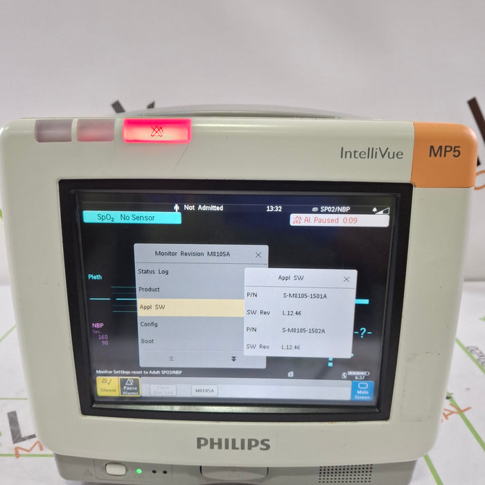 Philips Intellivue MP5 - ECG, Fast SpO2, NIBP, CO2 Patient Monitor