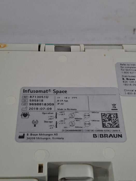 B. Braun B. Braun Infusomat Space w/Pole Clamp & AC Adapter Infusion Pump Infusion Pump reLink Online